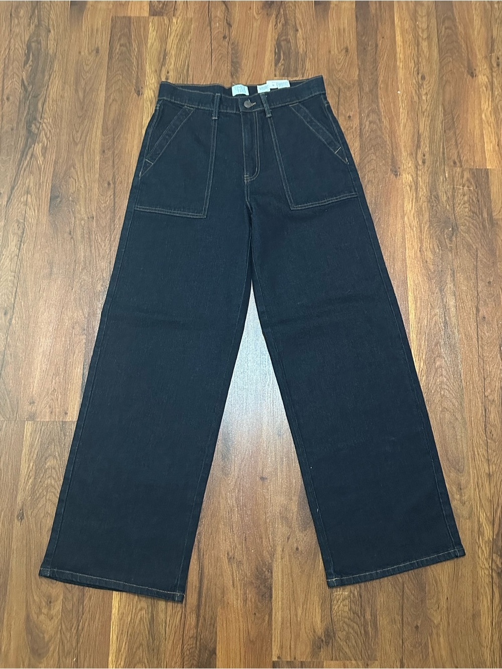 Time and Tru Dark Blue Wide Leg Utility Trousers - Picture 9 of 13